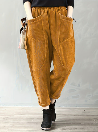 VelvetEase | Comfortable Stylish Women's Loose Fit Corduroy Trousers 2