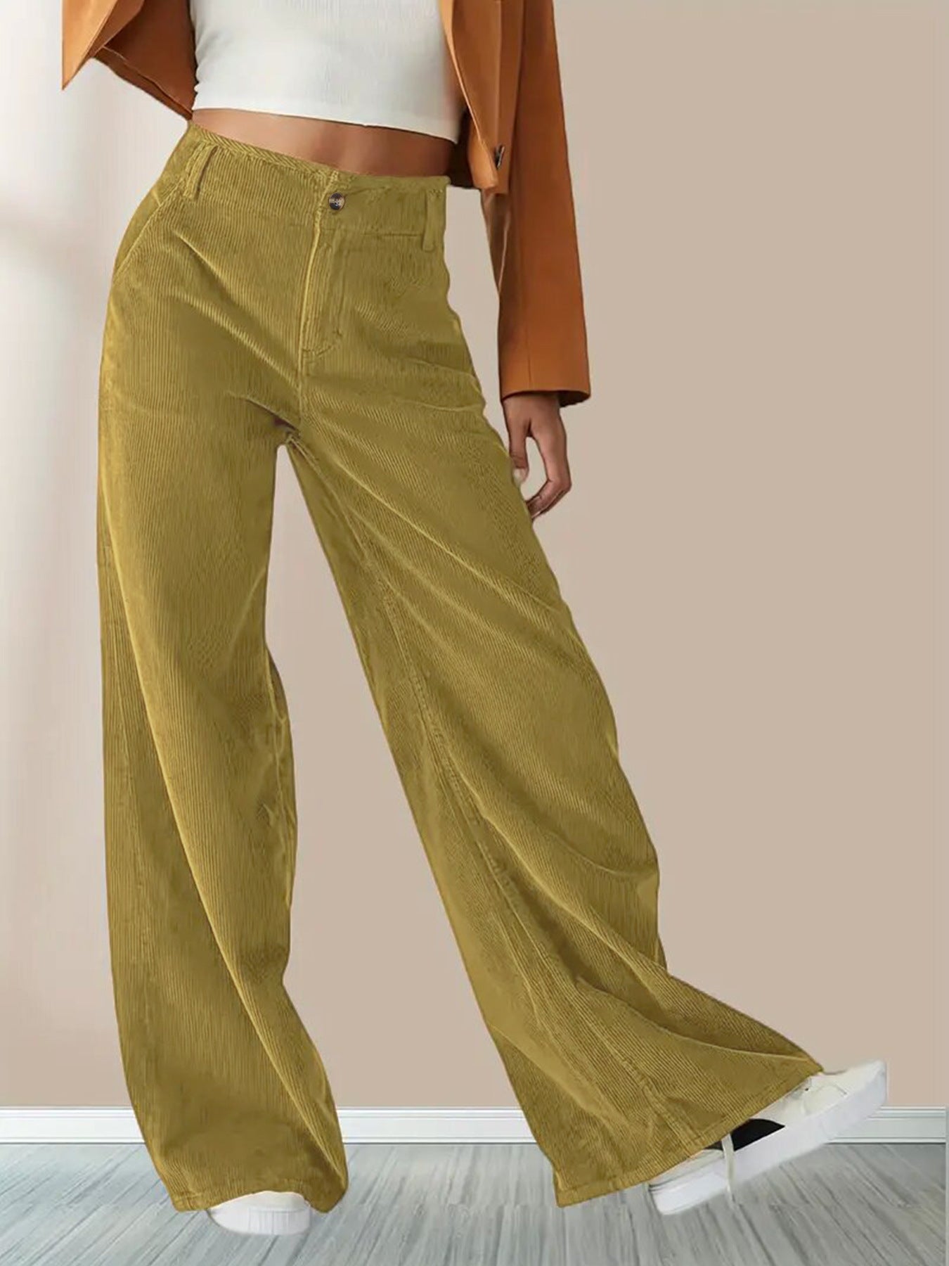 VelvetEase | Stylish Comfortable Wide Leg Corduroy Trousers for Women 1