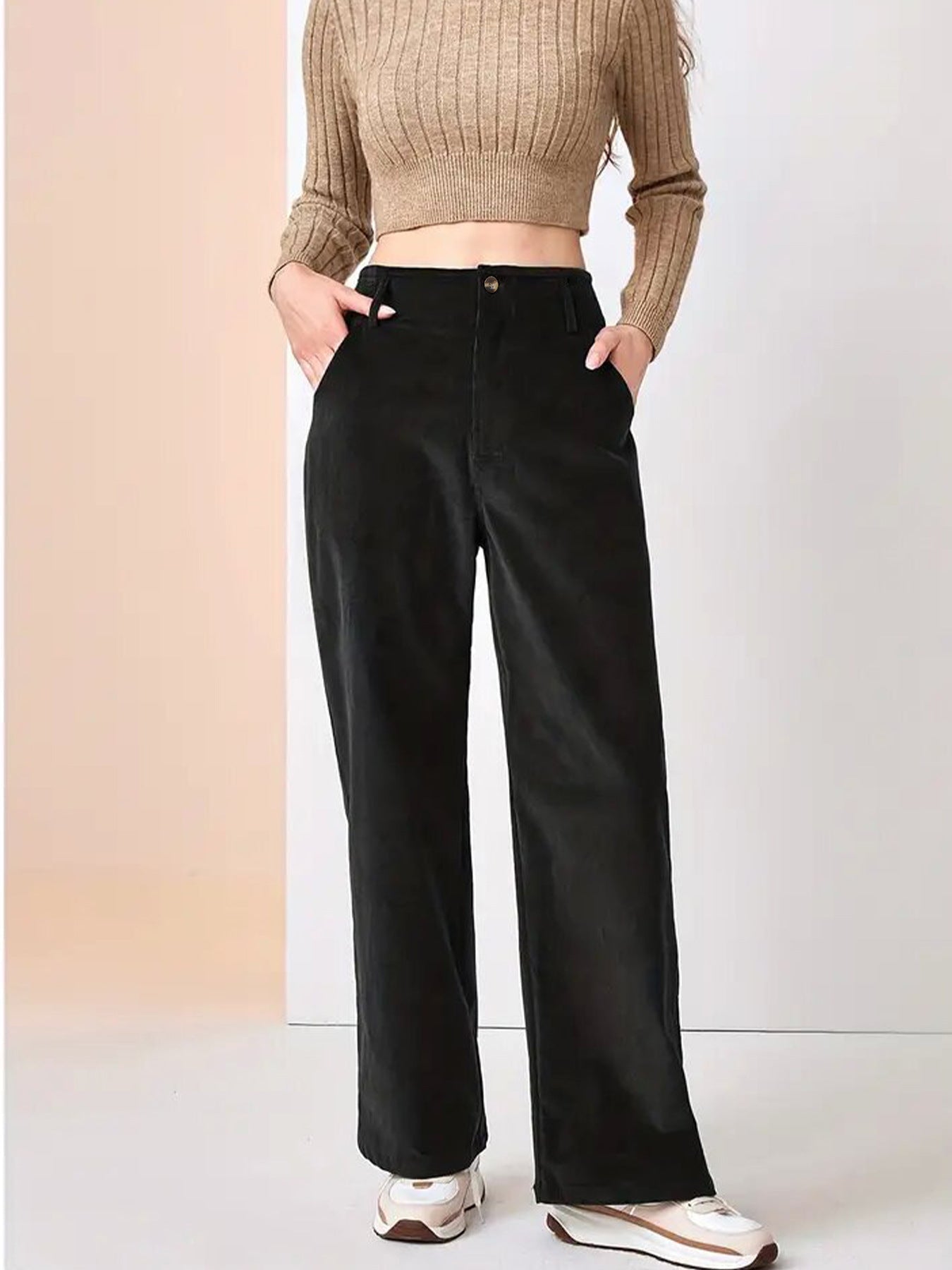 VelvetEase | Stylish Comfortable Wide Leg Corduroy Trousers for Women 4