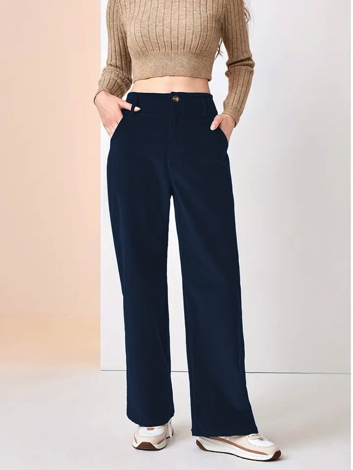 VelvetEase | Stylish Comfortable Wide Leg Corduroy Trousers for Women 6