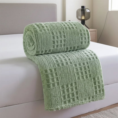 Plush Waffle Weave Cozy Throw Blanket - Lusomart