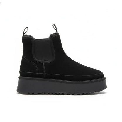 VelvetStep | Cozy Chic Suede Black Ankle Boots for Women 1