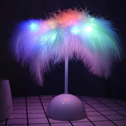 Stylish Feather Design LED Desk Lamp - Lusomart
