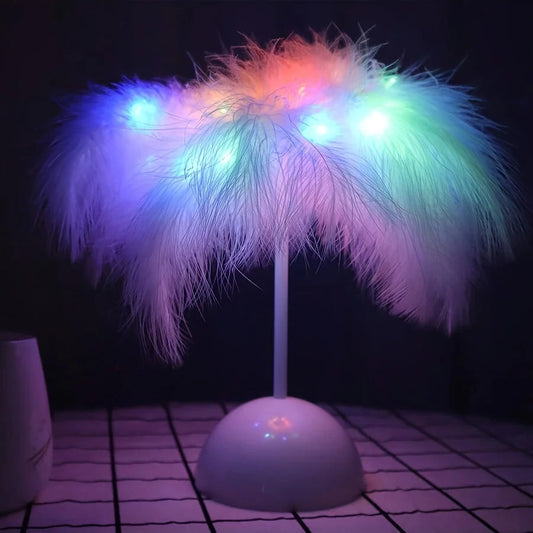Stylish Feather Design LED Desk Lamp - Lusomart