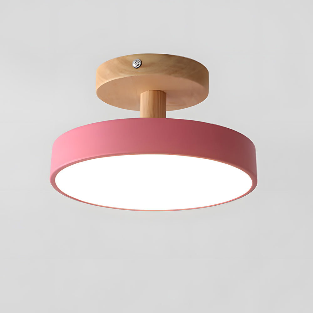 VerdantGlow | Stylish Compact LED Flush Ceiling Light with Wooden Base 12