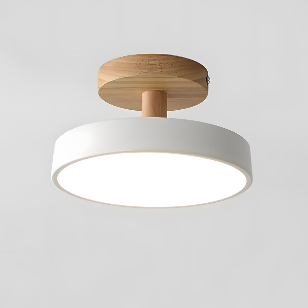 VerdantGlow | Stylish Compact LED Flush Ceiling Light with Wooden Base 13