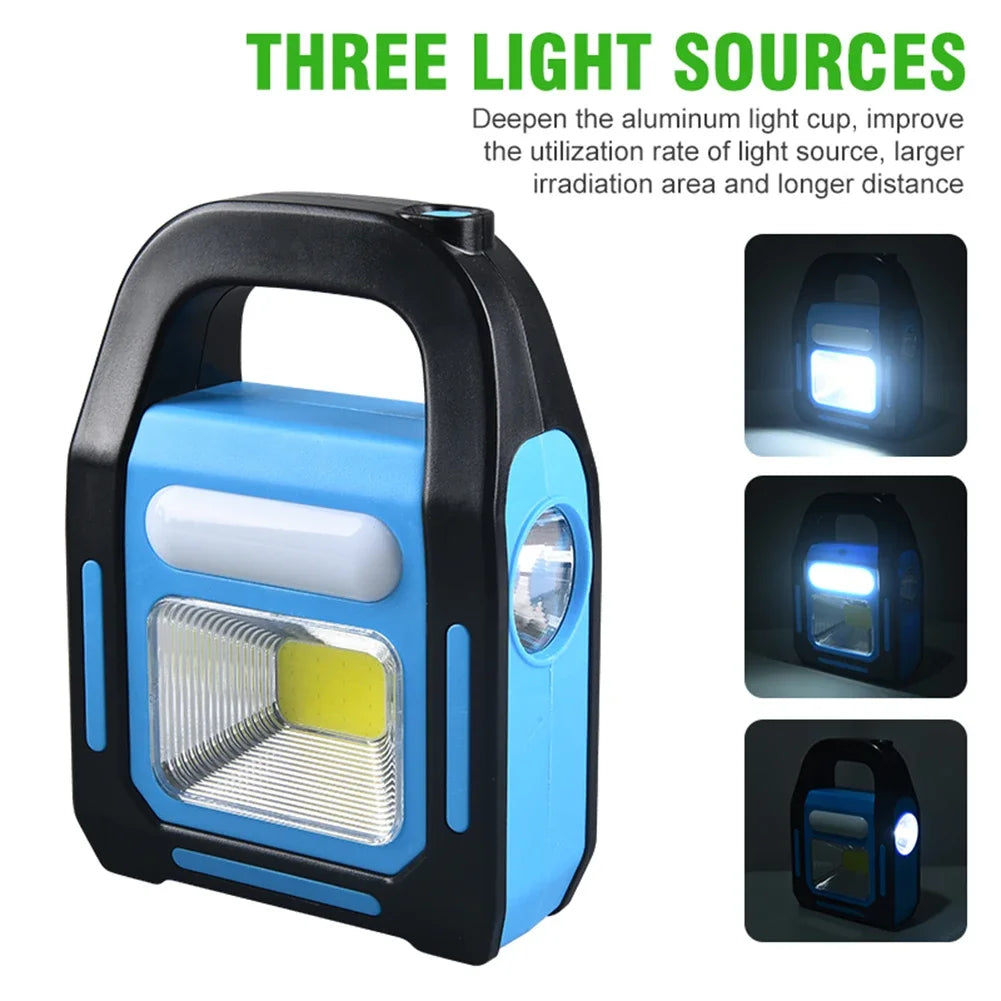 Versatile 3-in-1 Solar USB Rechargeable Camping Lantern with COB Light – Ideal for Outdoor Adventures 3