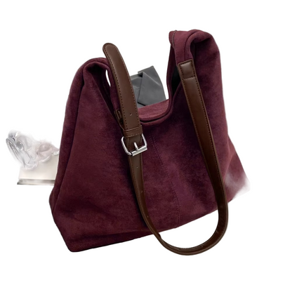 Versatile Suede Handbag – High Capacity Trunk Style with Adjustable Strap for Elegant Everyday Outfits 2