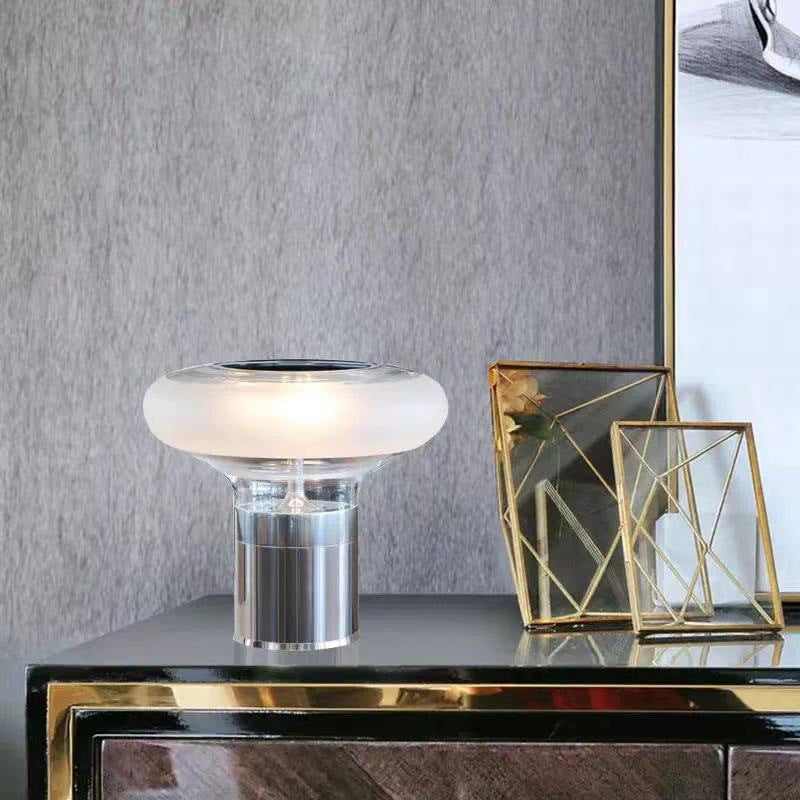 Sleek Chrome Glass Desk Lamp