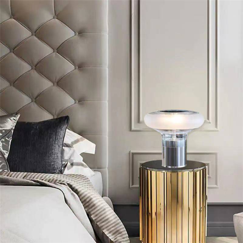 Sleek Chrome Glass Desk Lamp