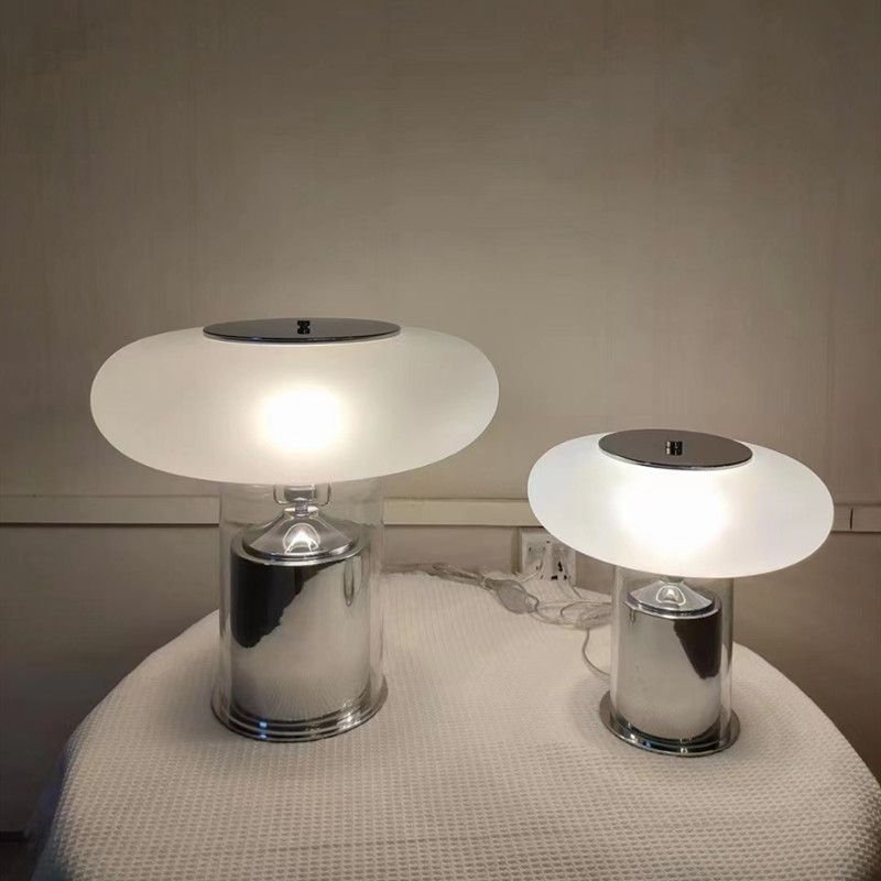 Sleek Chrome Glass Desk Lamp