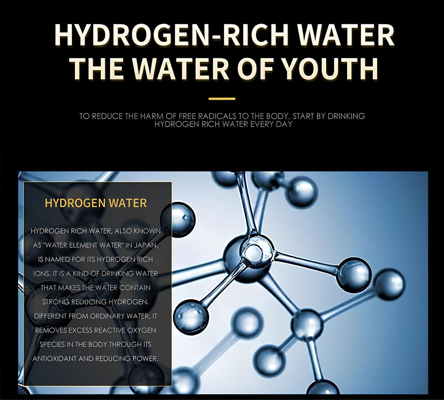 Portable Alkaline Hydrogen Infused Water Bottle