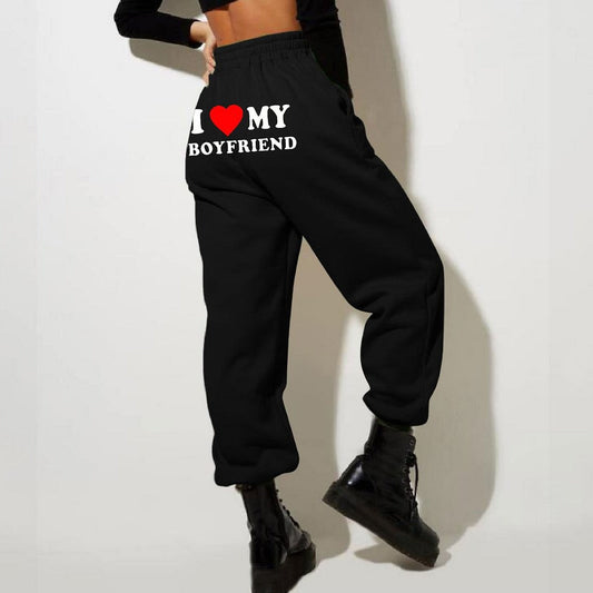 Fashionable High Waisted Womens Printed Jogger Pants - Lusomart