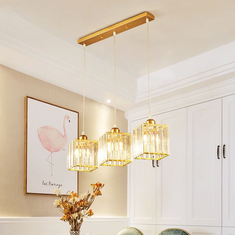 Stylish Gold Glass Drop Pendant Light, Black