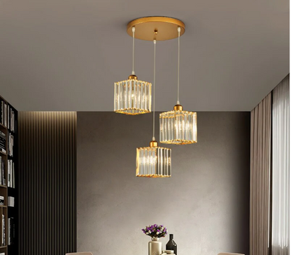 Stylish Gold Glass Drop Pendant Light, Black