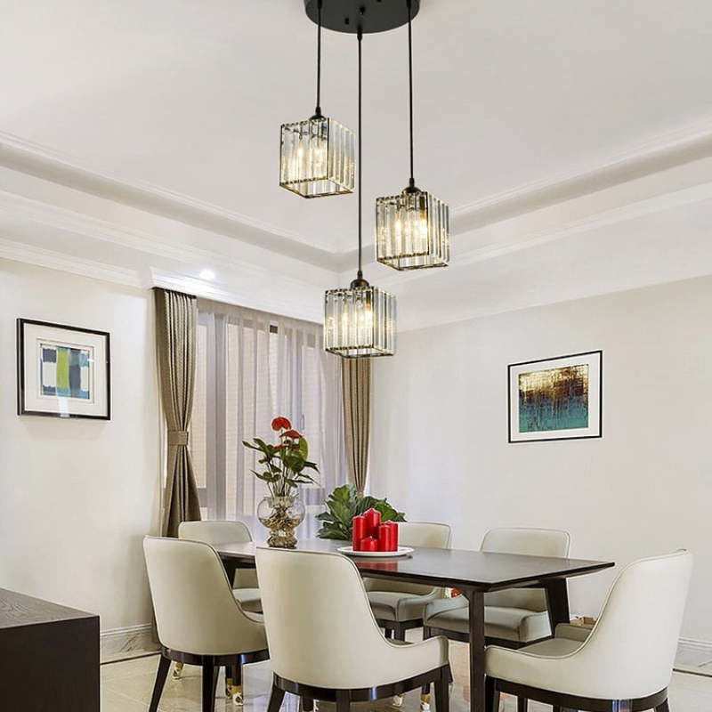 Stylish Gold Glass Drop Pendant Light, Black