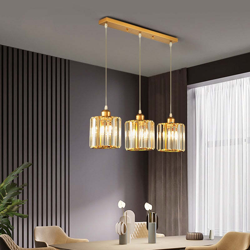 Stylish Gold Glass Drop Pendant Light, Black