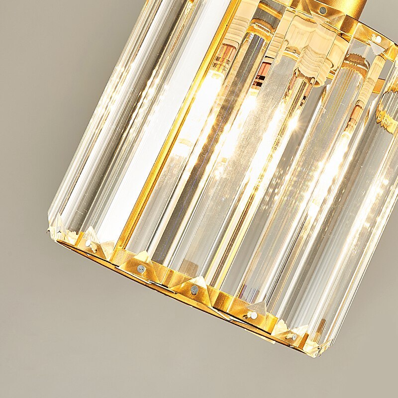 Stylish Gold Glass Drop Pendant Light, Black
