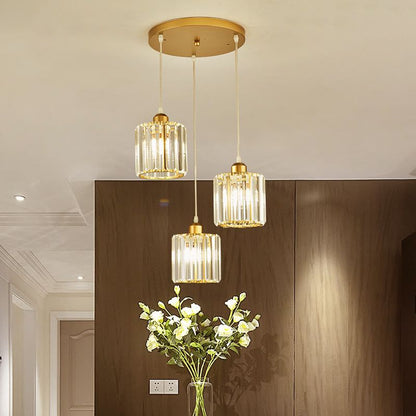 Stylish Gold Glass Drop Pendant Light, Black