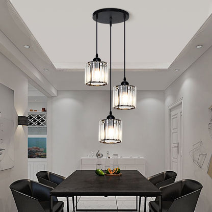 Stylish Gold Glass Drop Pendant Light, Black