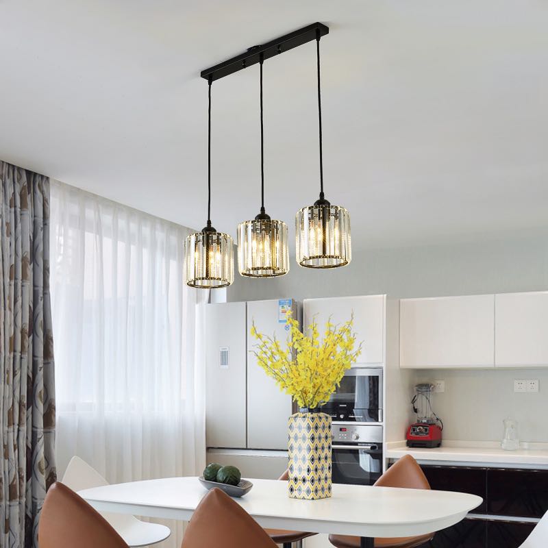 Stylish Gold Glass Drop Pendant Light, Black
