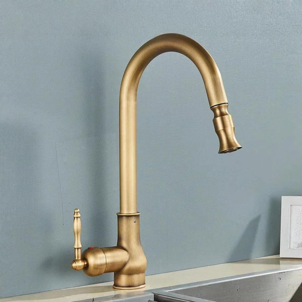 Classic Bronze Kitchen Sink Faucet with Swivel Spout