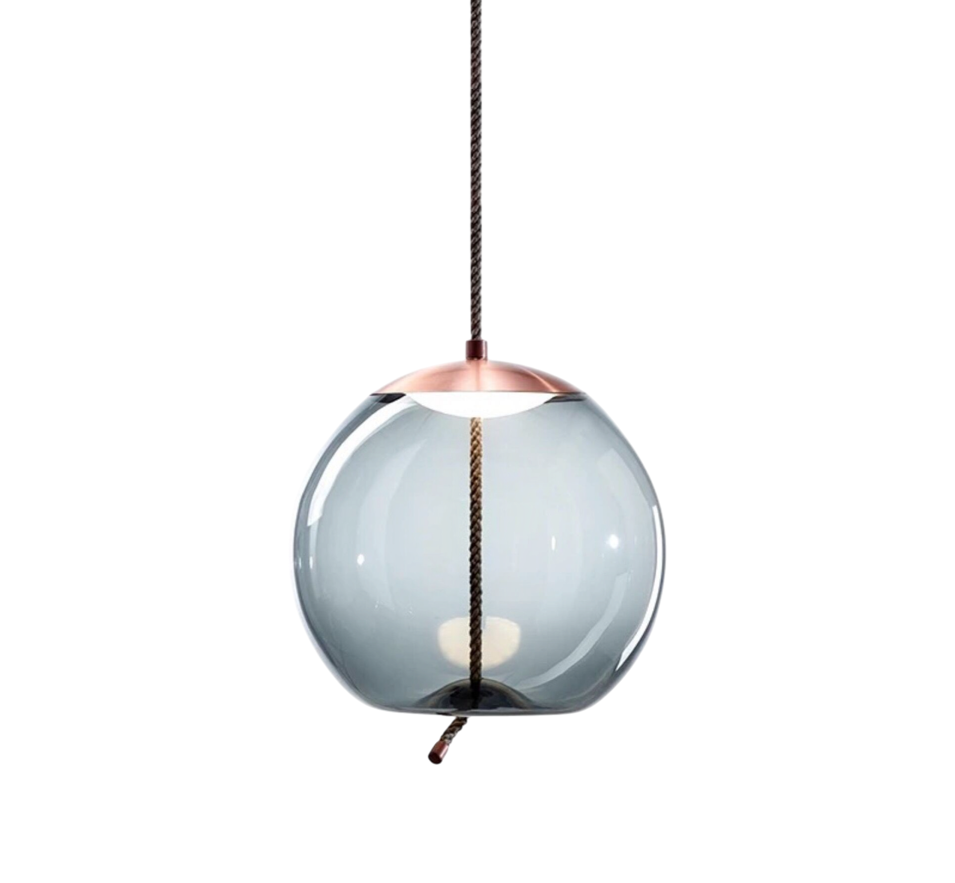 Natural Hemp Pendant Light with Luxury Rose Gold Accents - Lusomart
