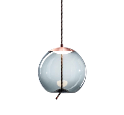 Natural Hemp Pendant Light with Luxury Rose Gold Accents - Lusomart