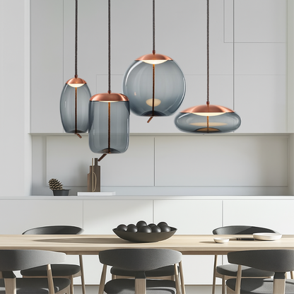 Volith | Hemp Rope Pendant Light in Rose Gold Style 1