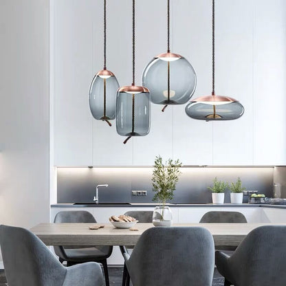 Volith | Hemp Rope Pendant Light in Rose Gold Style 2