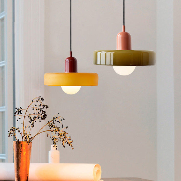 Vibrant Glass Modern Pendant Lighting for Dining Areas