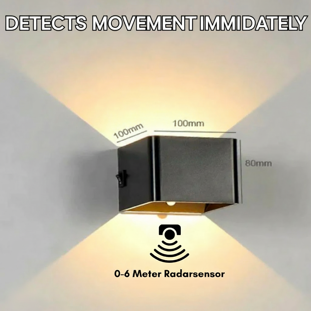 Smart Motion LED Cube Wall Lamp Rechargeable