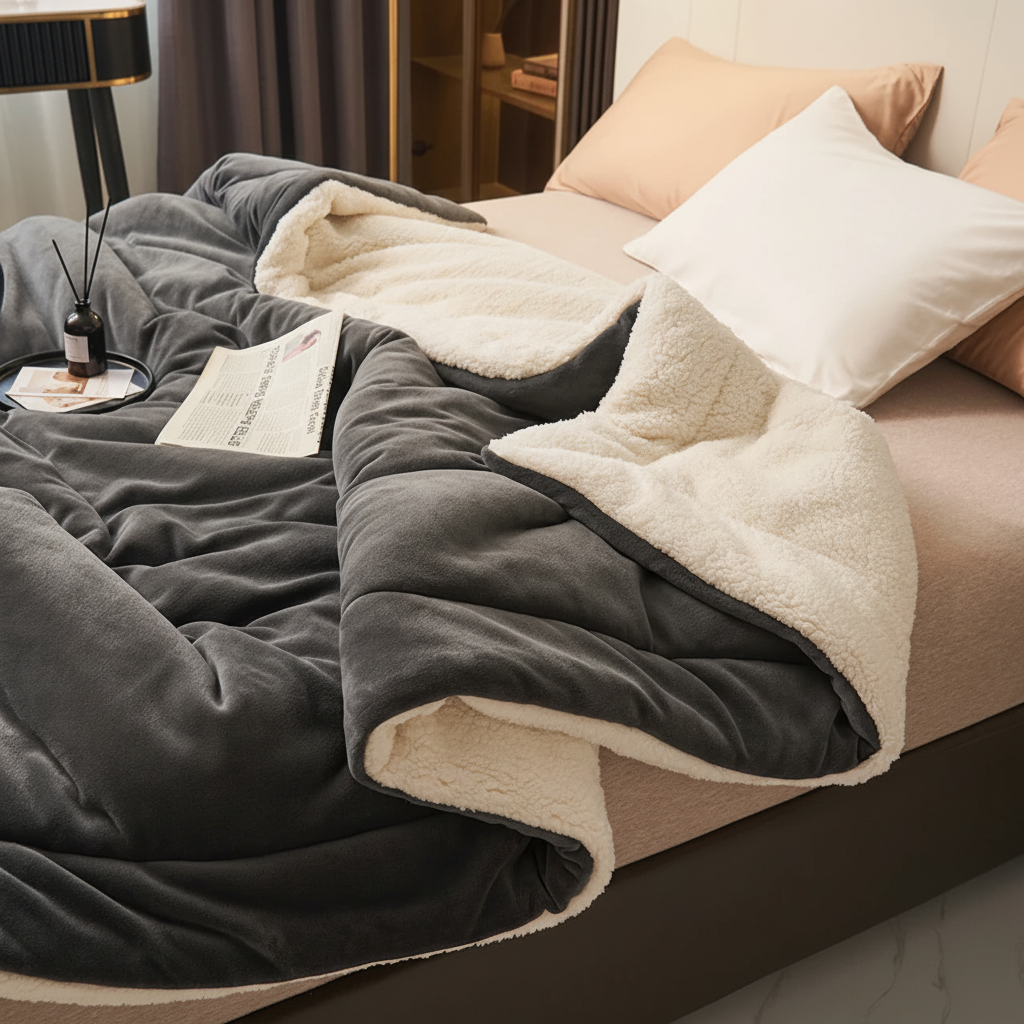 Plush Fleece Blanket Soft Warm Throw for Bed Sofa
