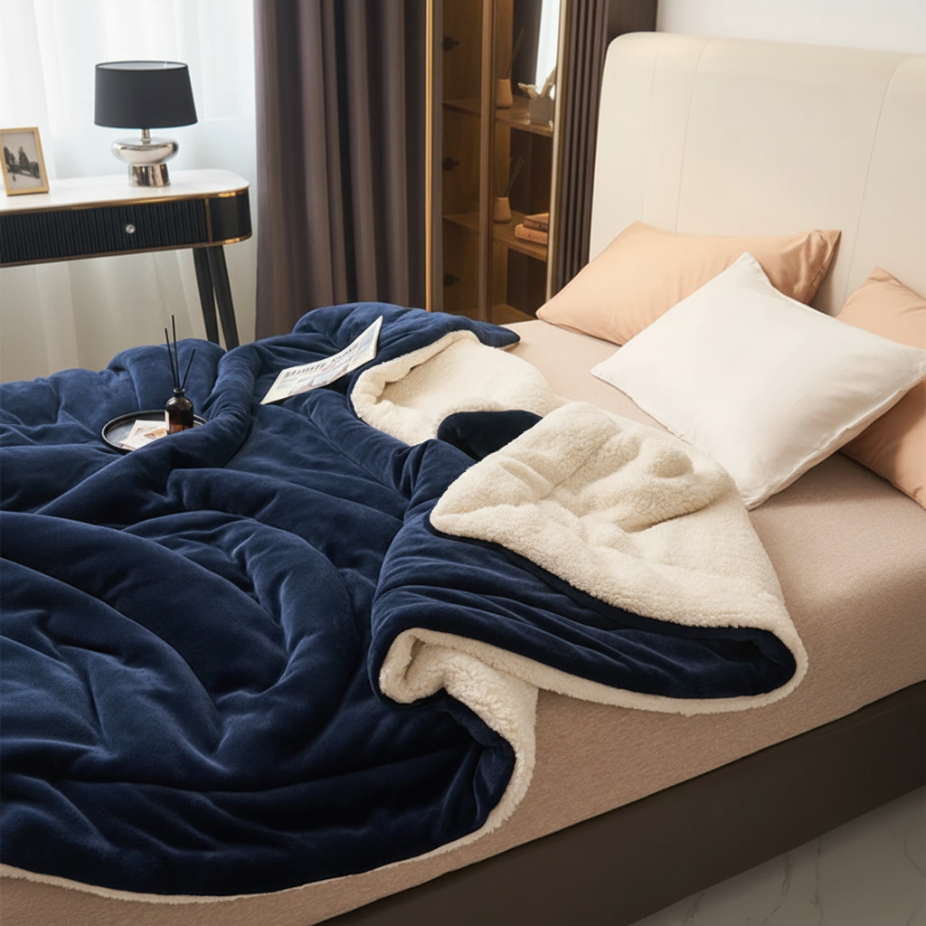 Plush Fleece Blanket Soft Warm Throw for Bed Sofa