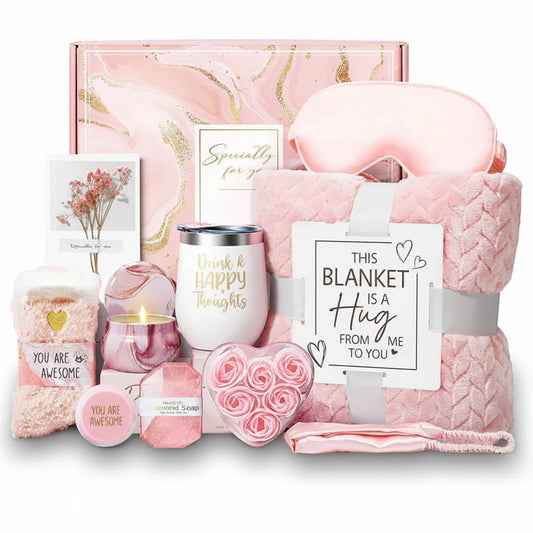 Relaxing Plush Blanket Spa Gift Set for Her - Lusomart