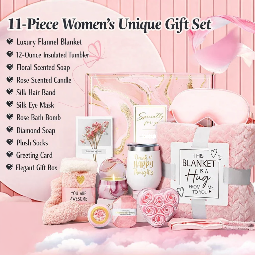 Relaxing Plush Blanket Spa Gift Set for Her