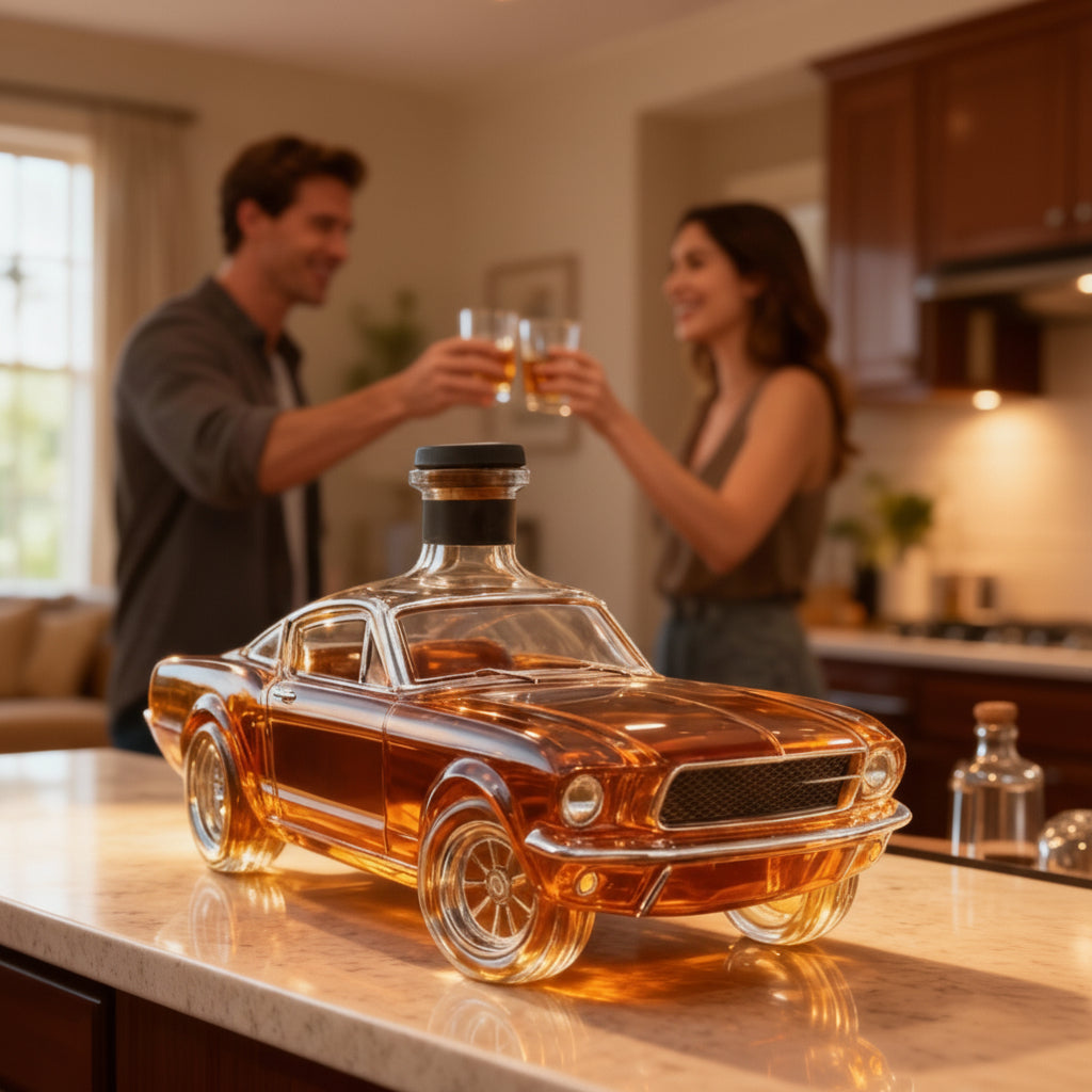 Luxury Car Shaped Whiskey Decanter Bottle Set