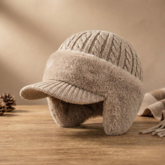 Warm Fleece Lined Trapper Beanie Earflap Hat - Lusomart
