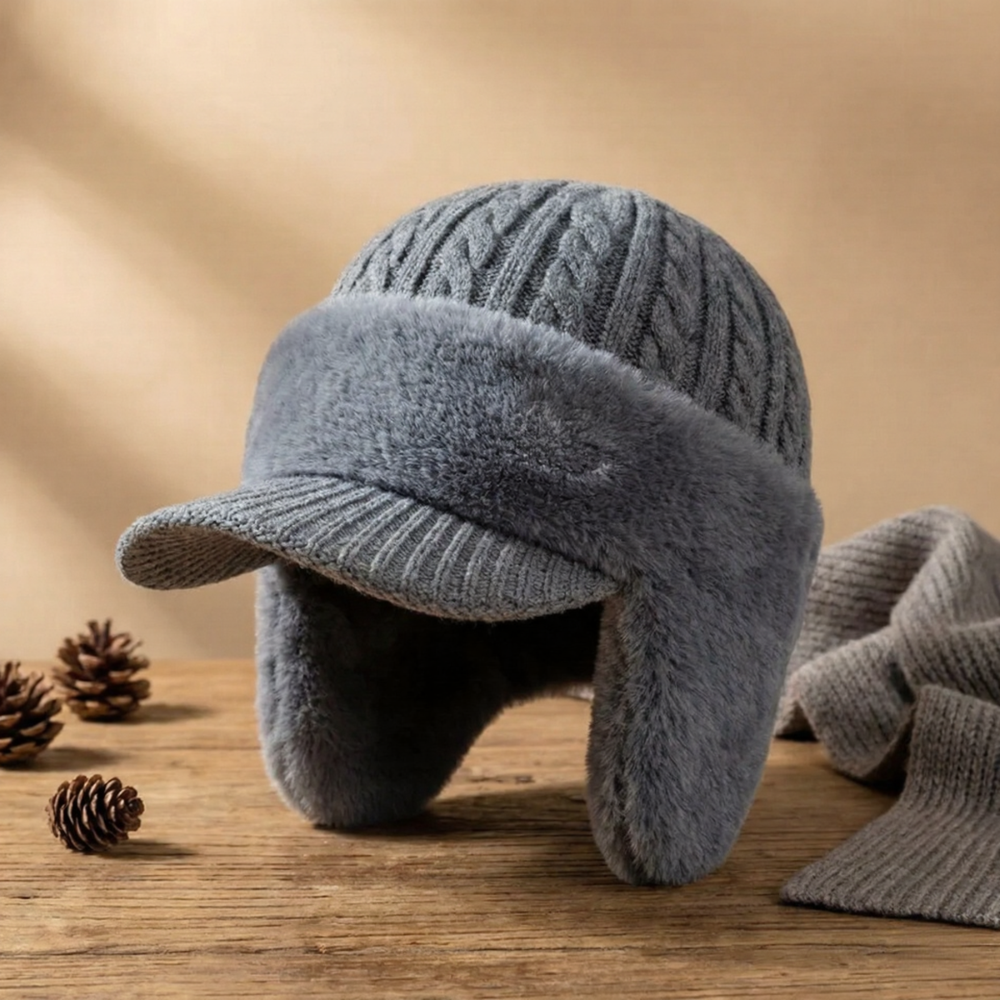 Warm Fleece Lined Trapper Beanie Earflap Hat