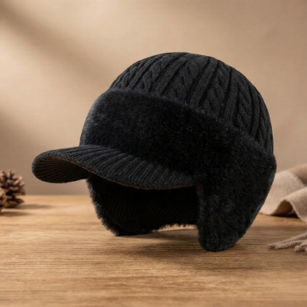 Warm Fleece Lined Trapper Beanie Earflap Hat