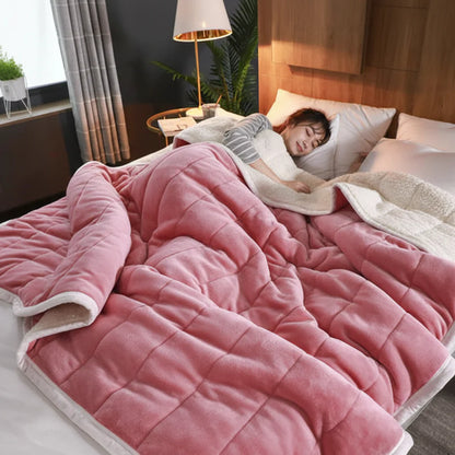 Cozy Fleece Throw Blanket for Bed and Sofa