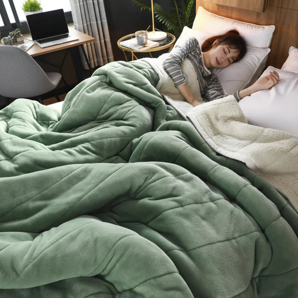 Cozy Fleece Throw Blanket for Bed and Sofa