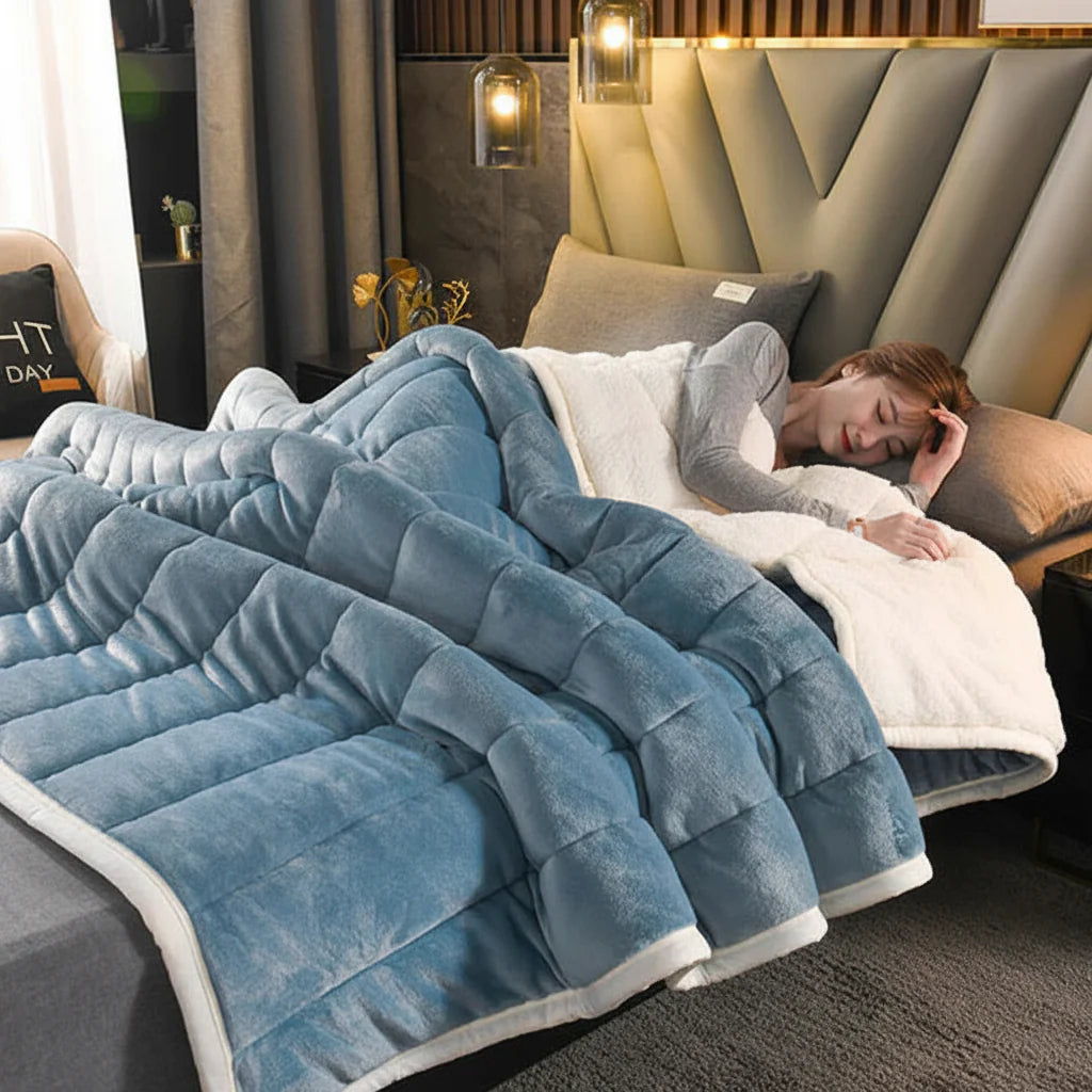 Cozy Fleece Throw Blanket for Bed and Sofa