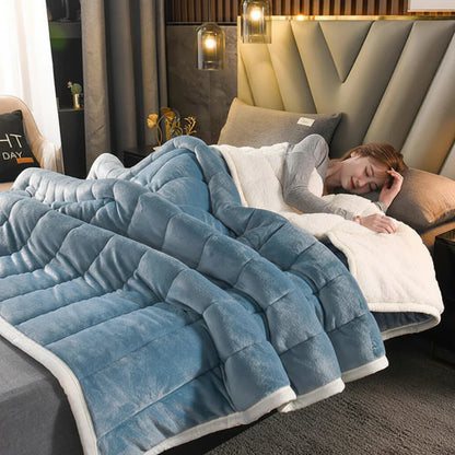 Cozy Fleece Throw Blanket for Bed and Sofa
