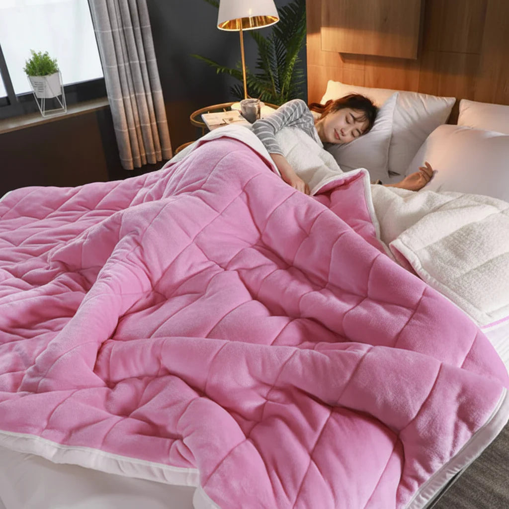Cozy Fleece Throw Blanket for Bed and Sofa