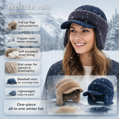 Warm Fleece Lined Beanie Winter Outdoor Hat