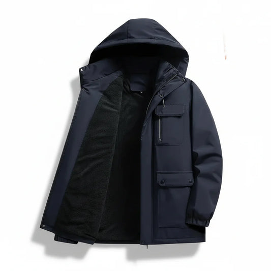 Men's Insulated Waterproof Down Parka Coat Slim Fit - Lusomart