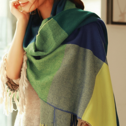 Cozy Plaid Scarf Warm Fleece Winter Accessory