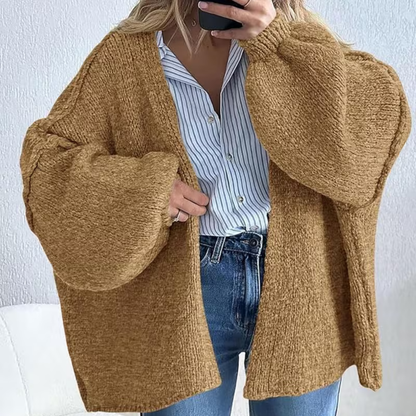 Relaxed Fit Open Front Cardigan Sweater