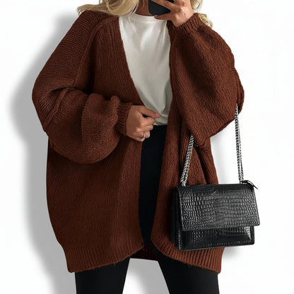 Relaxed Fit Open Front Cardigan Sweater